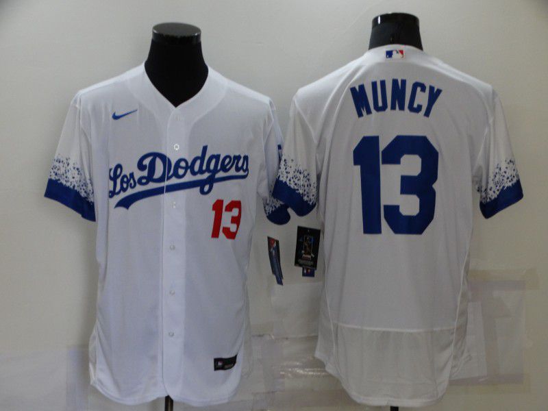 Men Los Angeles Dodgers #13 Muncy White City Edition Elite Nike 2021 MLB Jersey